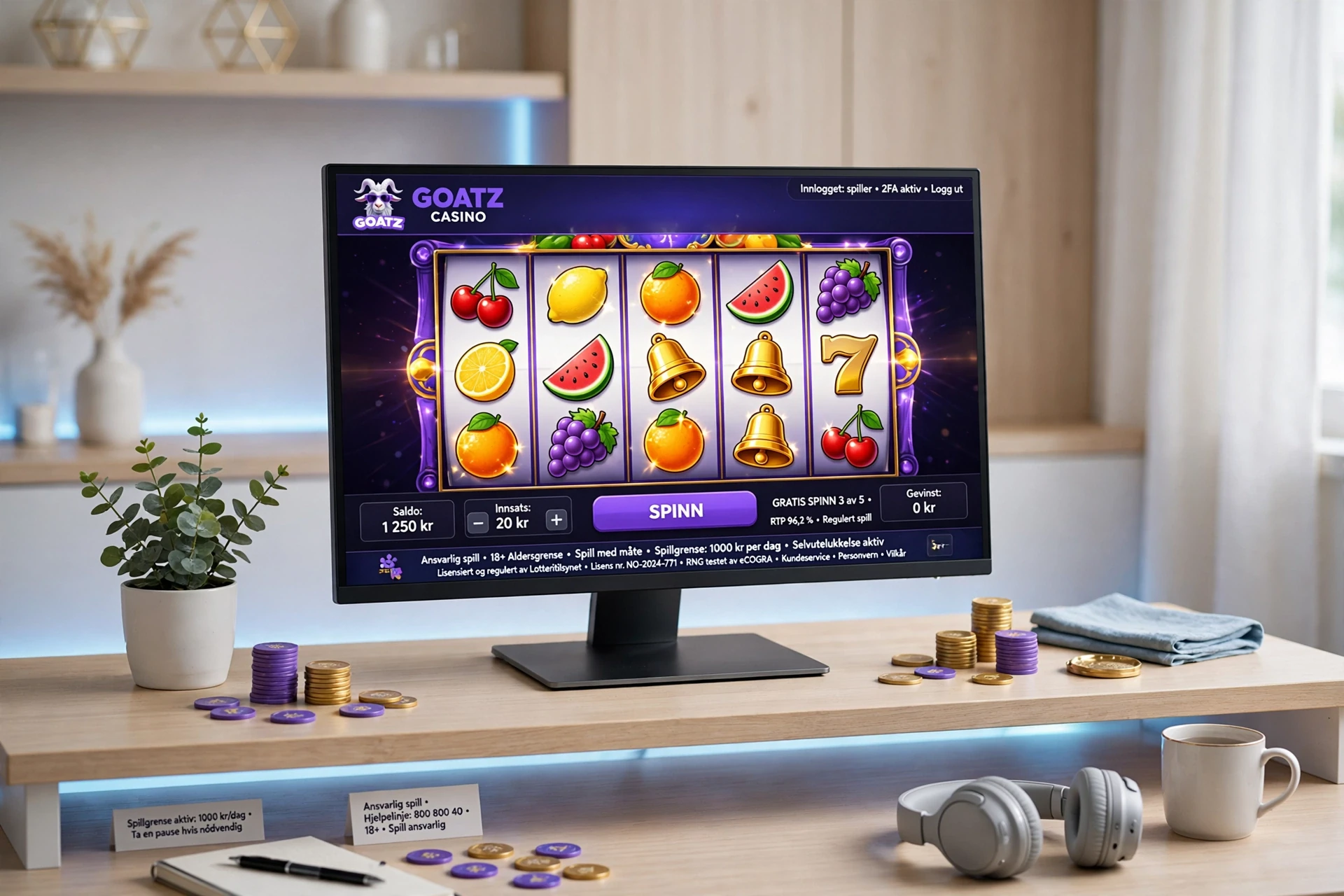 spilleautomater på skjerm GOATZ CASINO