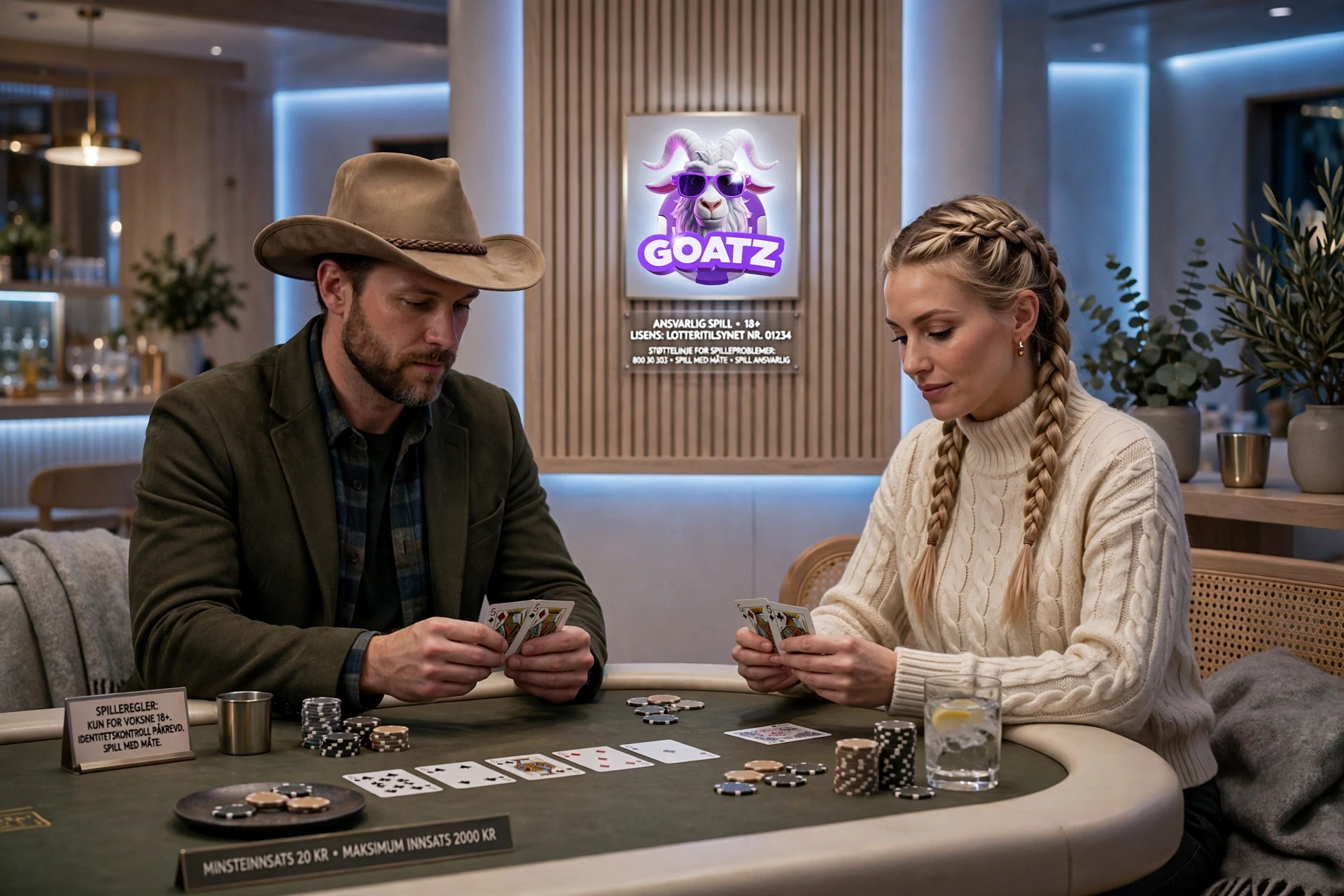 foto av to pokerspillere GOATZ CASINO